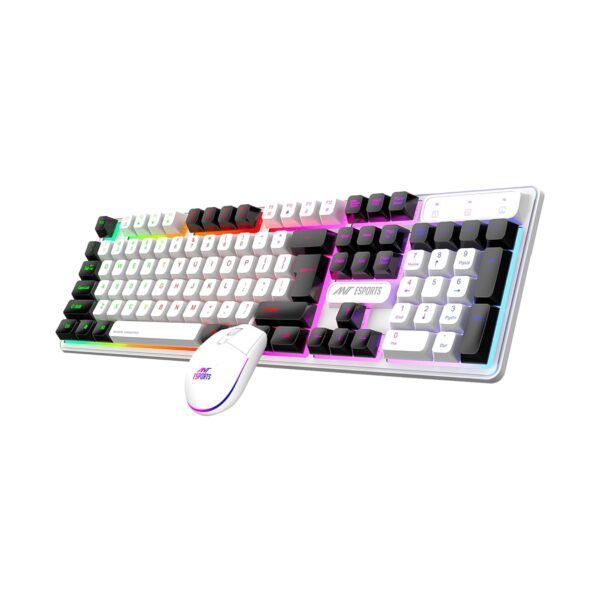 Ant Esports KM1610 Gaming Keyboard Mouse Combo – White RGB